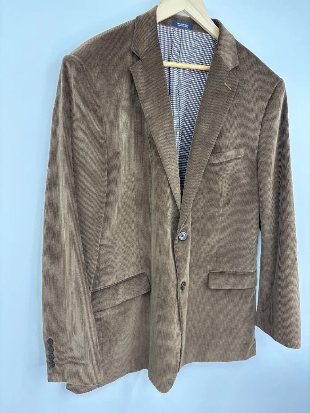 Saddlebred Mens Corduroy Sport Coat Blazer Jacket Brown 46 Long